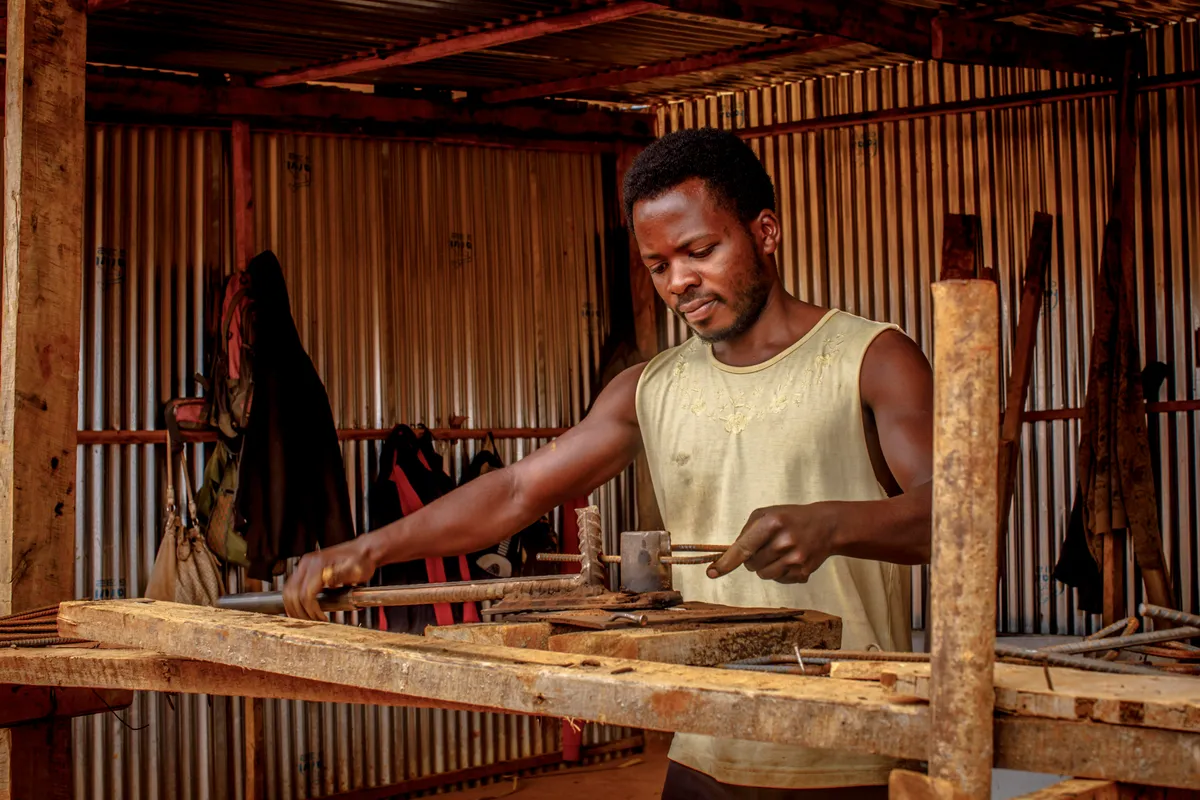 Artisan sanding walnut